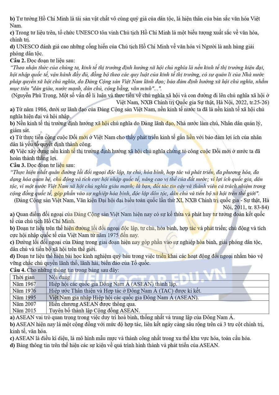 Đề thi thử tốt nghiệp môn sử chuyên Phan Bội Châu 2025 lần 2 4