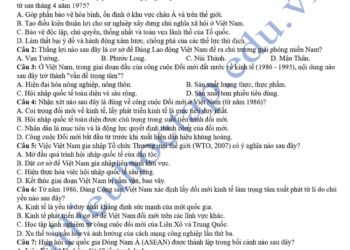 Đề thi thử tốt nghiệp môn sử cụm THPT Tuyên Quang Vĩnh Phúc 2025