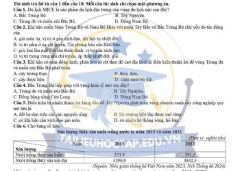 Đề thi thử tốt nghiệp môn địa lí liên trường Bắc Ninh lần 3