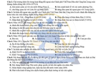 Đề thi thử lịch sử thpt quốc gia 2025 Bình Dương có đáp án