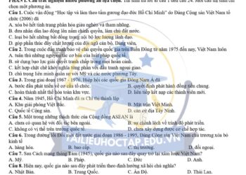 Đề thi thử lịch sử thpt quốc gia 2025 tỉnh Nam Định lần 2