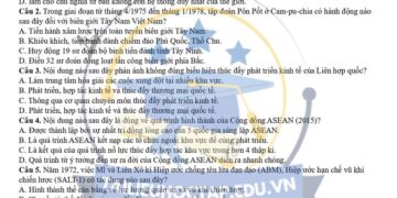 Đề thi thử tốt nghiệp môn sử thpt Đông Triều 2025 lần 3