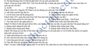 Đề thi thử tốt nghiệp môn sử THPT Gio Linh 2025 có đáp án