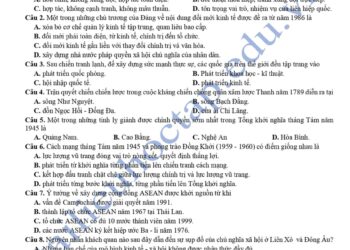 Đề thi thử lịch sử thpt quốc gia 2025 chuyên Sơn Tây lần 1