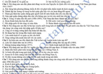 Đề thi thử lịch sử cụm THPT Quảng Yên 2025 lần 2 có đáp án