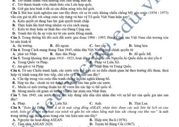 Đề thi thử môn sử cụm THPT thành phố Nam Định 2025