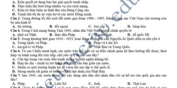 Đề thi thử môn sử cụm THPT thành phố Nam Định 2025