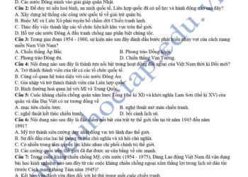 Đề thi thử tốt nghiệp môn sử thành phố Huế 2025 có đáp án