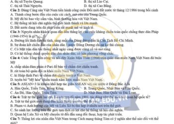 Đề thi thử tốt nghiệp môn lịch sử tỉnh Sơn La lần 5