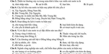 Đề thi thử tốt nghiệp môn địa tỉnh Nam Định 2025 lần 2