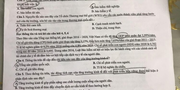 Đề thi giáo dục kinh tế pháp luật THPT quốc gia 2025