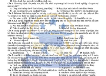 Đề thi thử tốt nghiệp kinh tế pháp luật Vĩnh Phúc 2025 lần 3