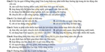 Đề thi thử tốt nghiệp môn địa tỉnh Bà Rịa Vũng Tàu 2025