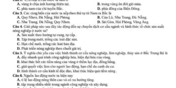 Đề thi thử tốt nghiệp môn địa liên trường Quỳnh Lưu 2025