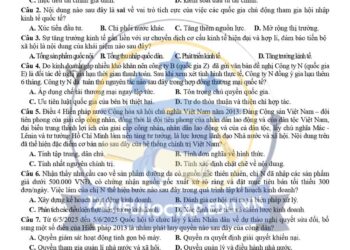 Đề thi thử tốt nghiệp Kinh Tế Pháp Luật Nam Định 2025 lần 2