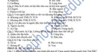 Đề thi giữa kì 1 lịch sử lớp 6 THCS Hồng An 2024