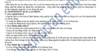 Lý thuyết địa lí lớp 12 bài 7: Lao động và việc làm