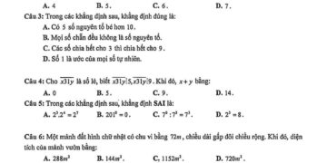 Đề thi toán lớp 6 giữa HK1 THCS Lương Thế Vinh 2025
