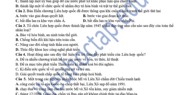 Đề thi HSG cấp trường lớp 12 THPT Quảng Xương 2 2025