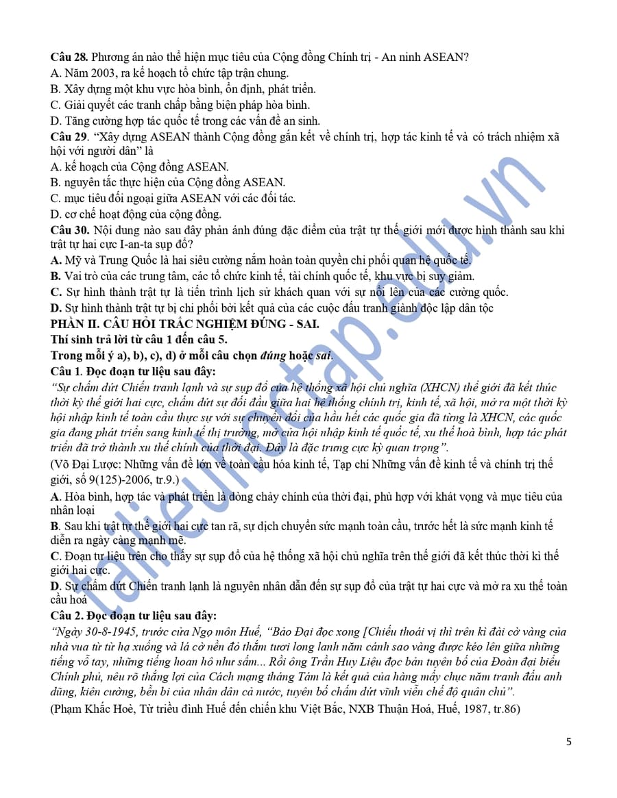 Đề thi HSG cấp trường lớp 12 THPT Quảng Xương 2 2025 5