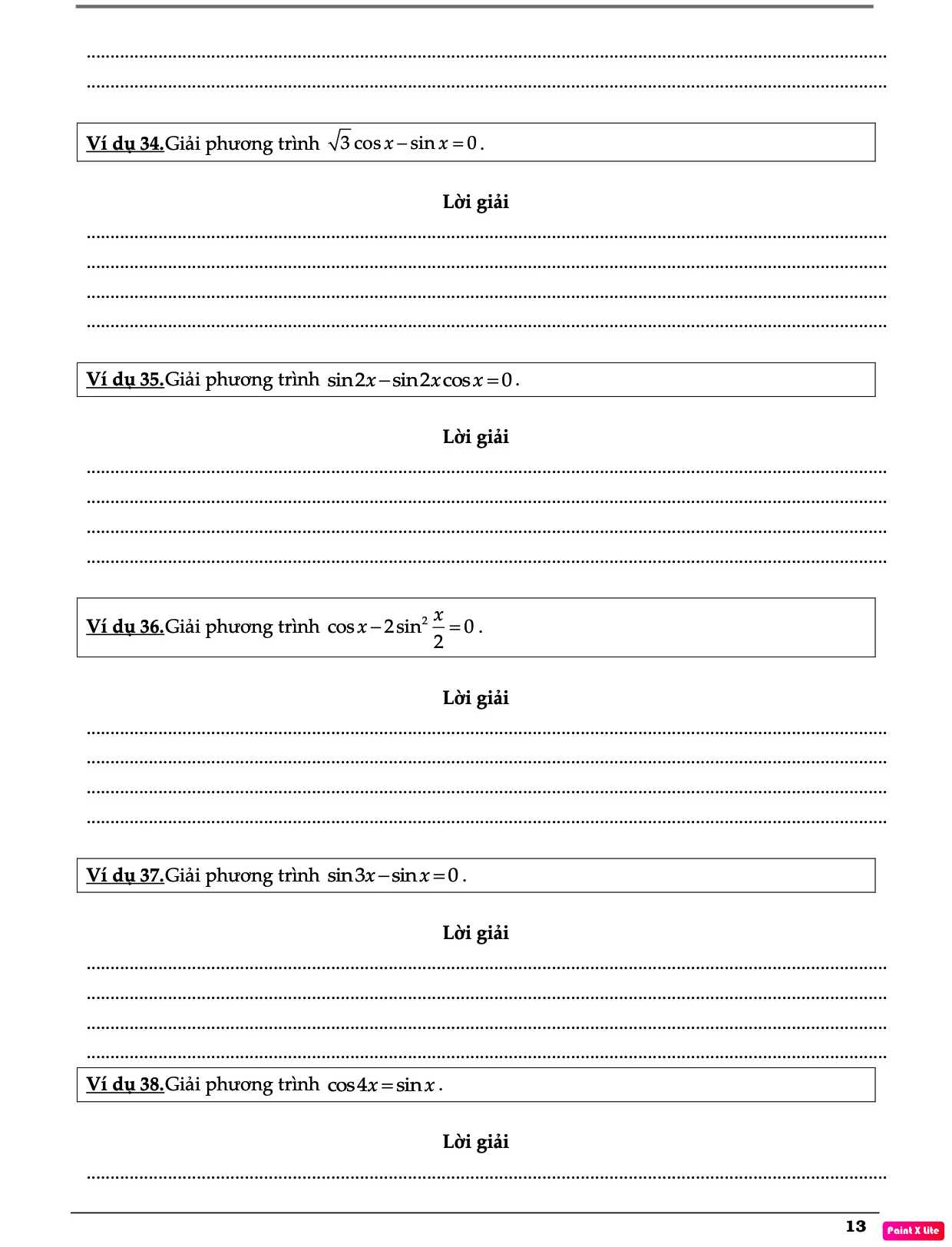 Lý thuyết phương trình lượng giác lớp 11