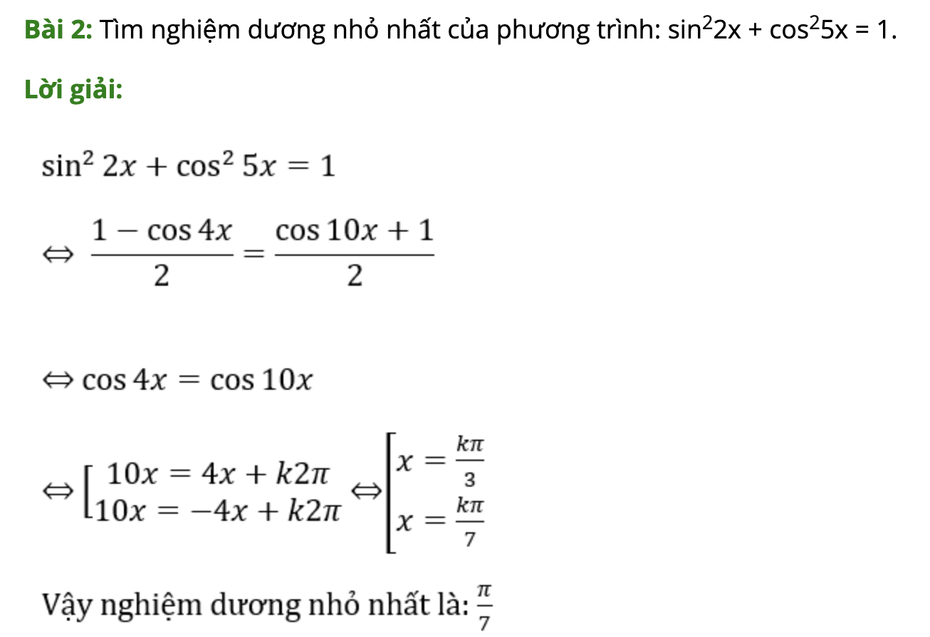 Bài tập dạng Tìm nghiệm của phương trình lượng giác thỏa mãn điều kiện có đáp án