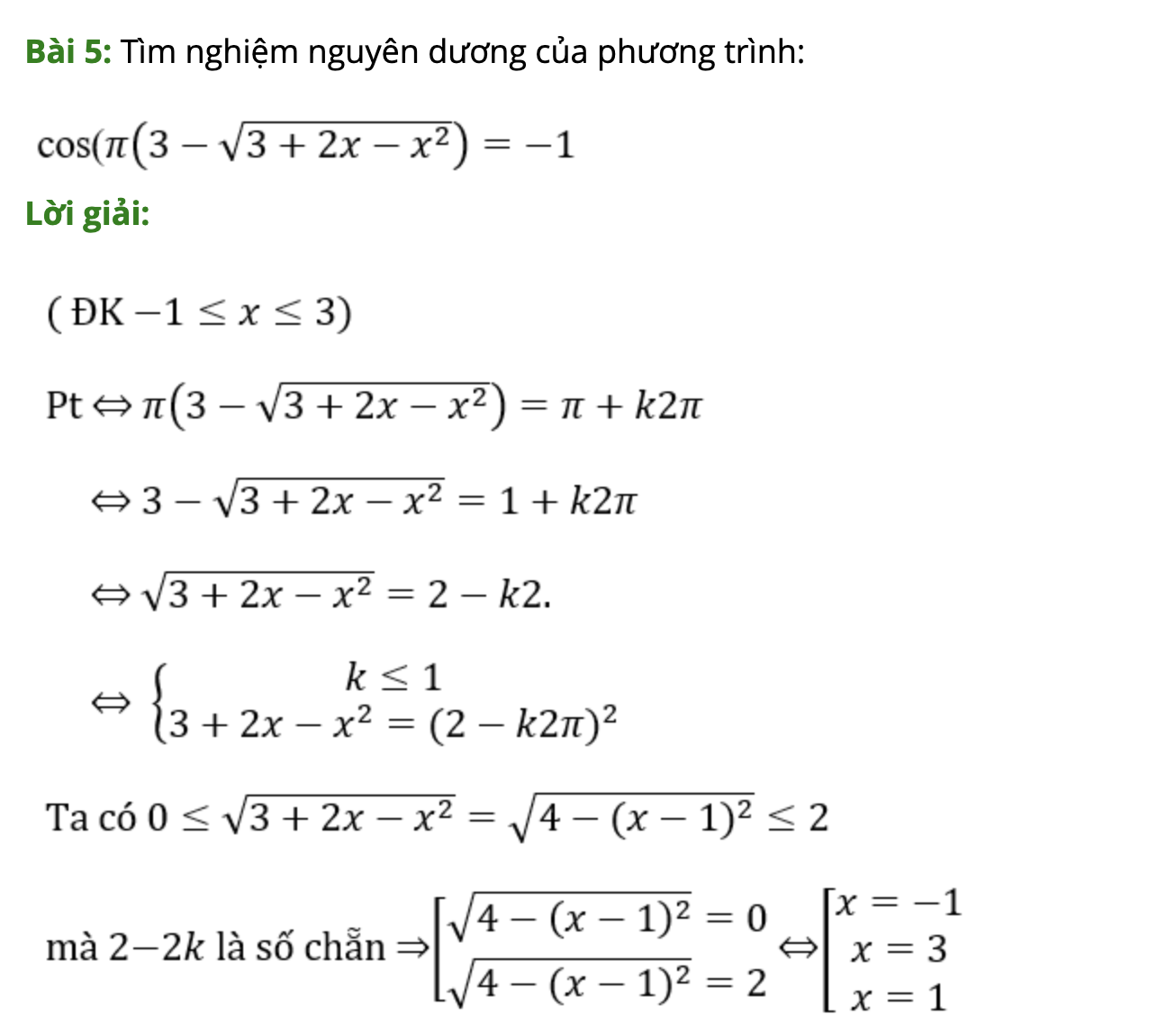 Bài tập dạng Tìm nghiệm của phương trình lượng giác thỏa mãn điều kiện có đáp án chi tiết