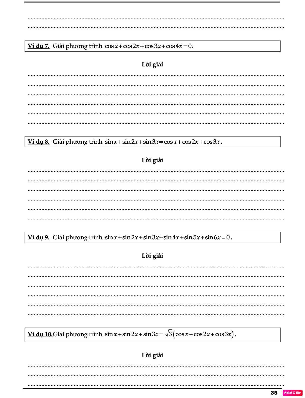 Bài tập toán hàm số lượng giác 11