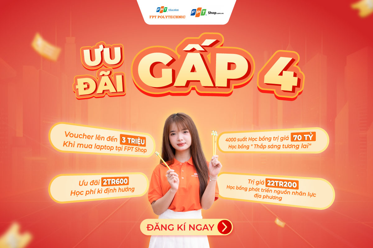 Gấp 4 ưu đãi khi nhập học tháng 5/2025