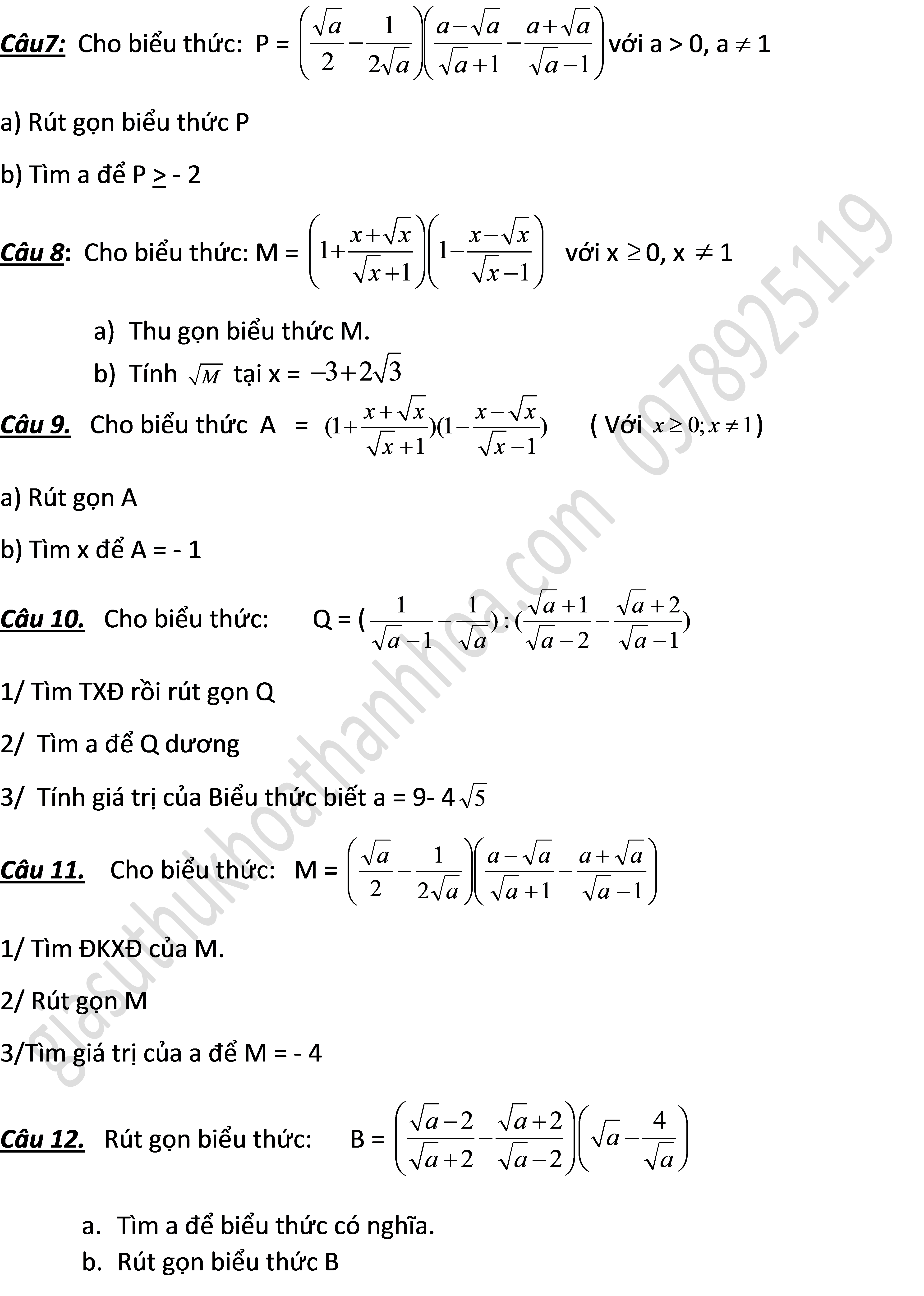 cac bai rut gon thi vao lop 10 2