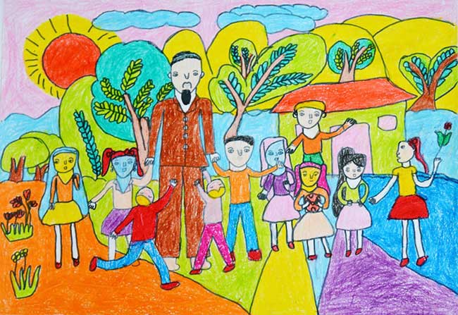 Vẽ tranh về bác hồ kính yêu