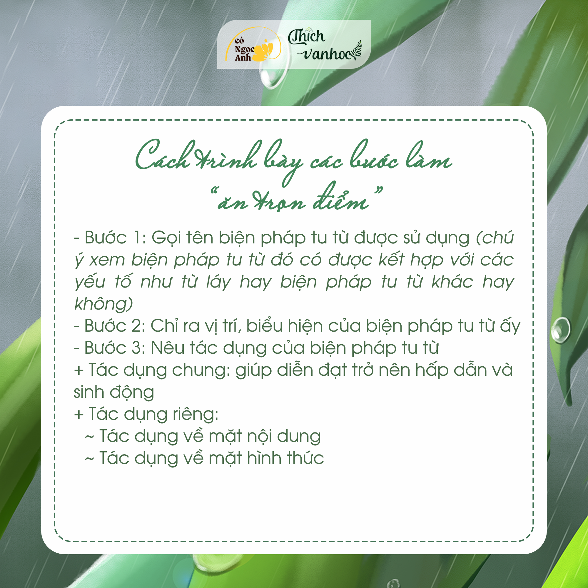 Cách trình bày các bước làm ăn trọn điểm