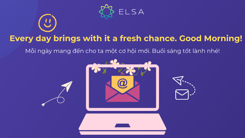 Câu chúc ngày mới tốt lành tiếng Anh qua mail