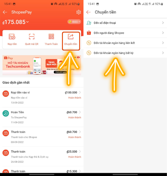 cách rút tiền từ shopeepay về tài khoản ngân hàng