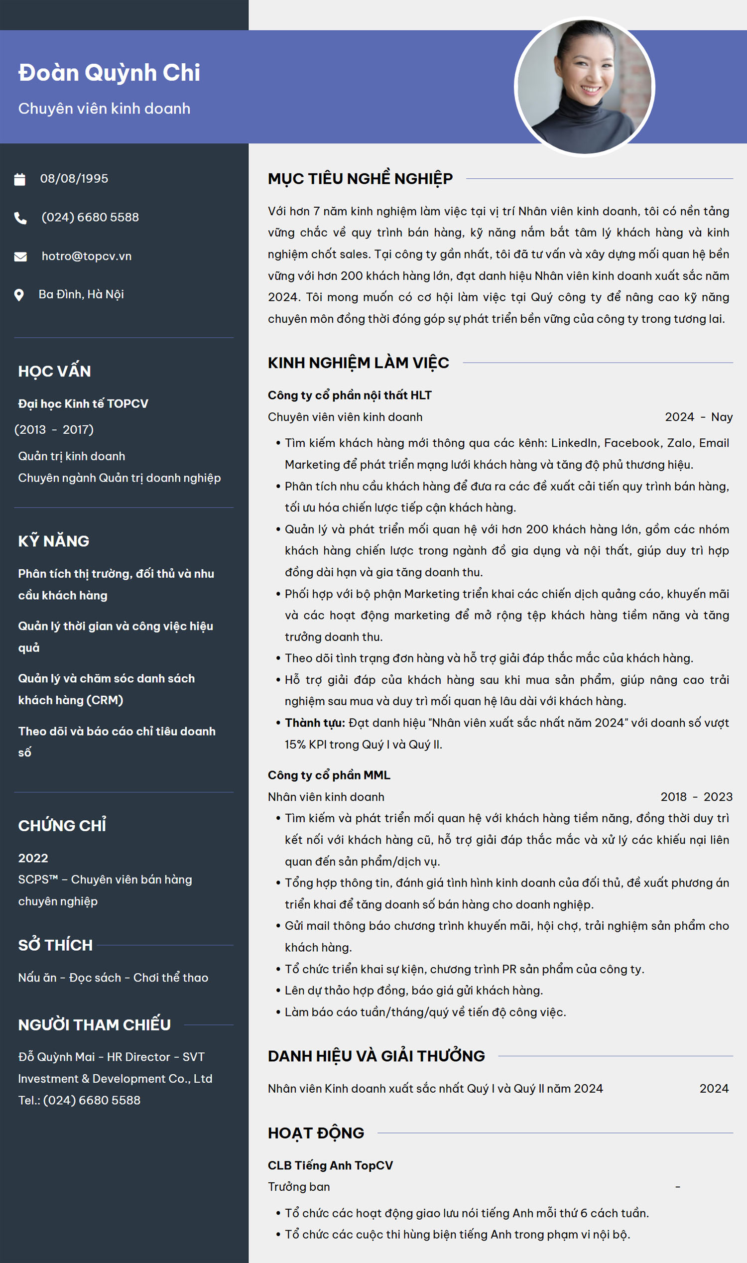 Mẫu CV xin việc kế toán chuẩn đẹp