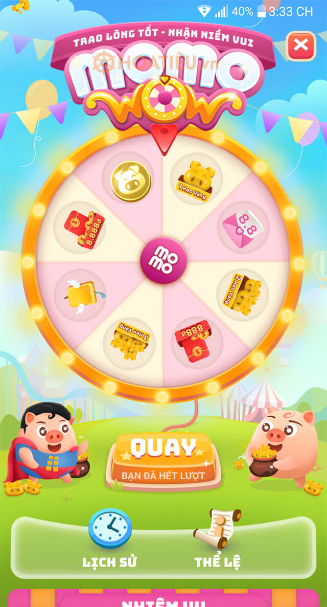 Hướng dẫn chơi Vòng quay MoMo