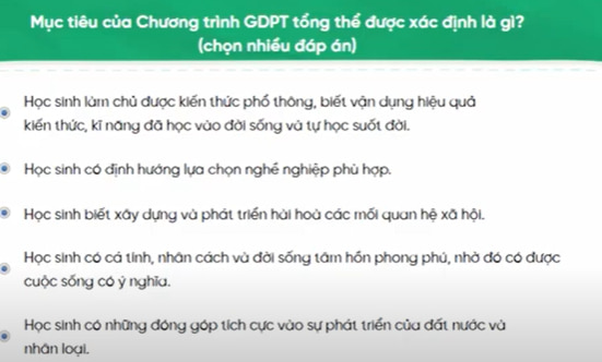 Đáp án Học thông qua Chơi
