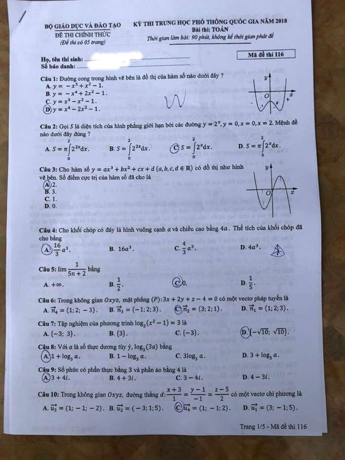 de thi 2018 mon toan 11