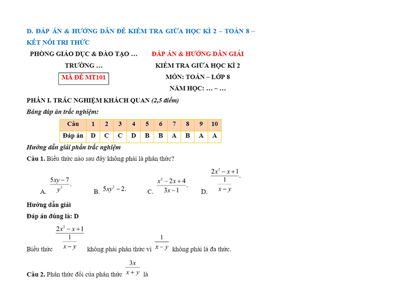 de thi cuoi ki 2 toan 8 co dap an