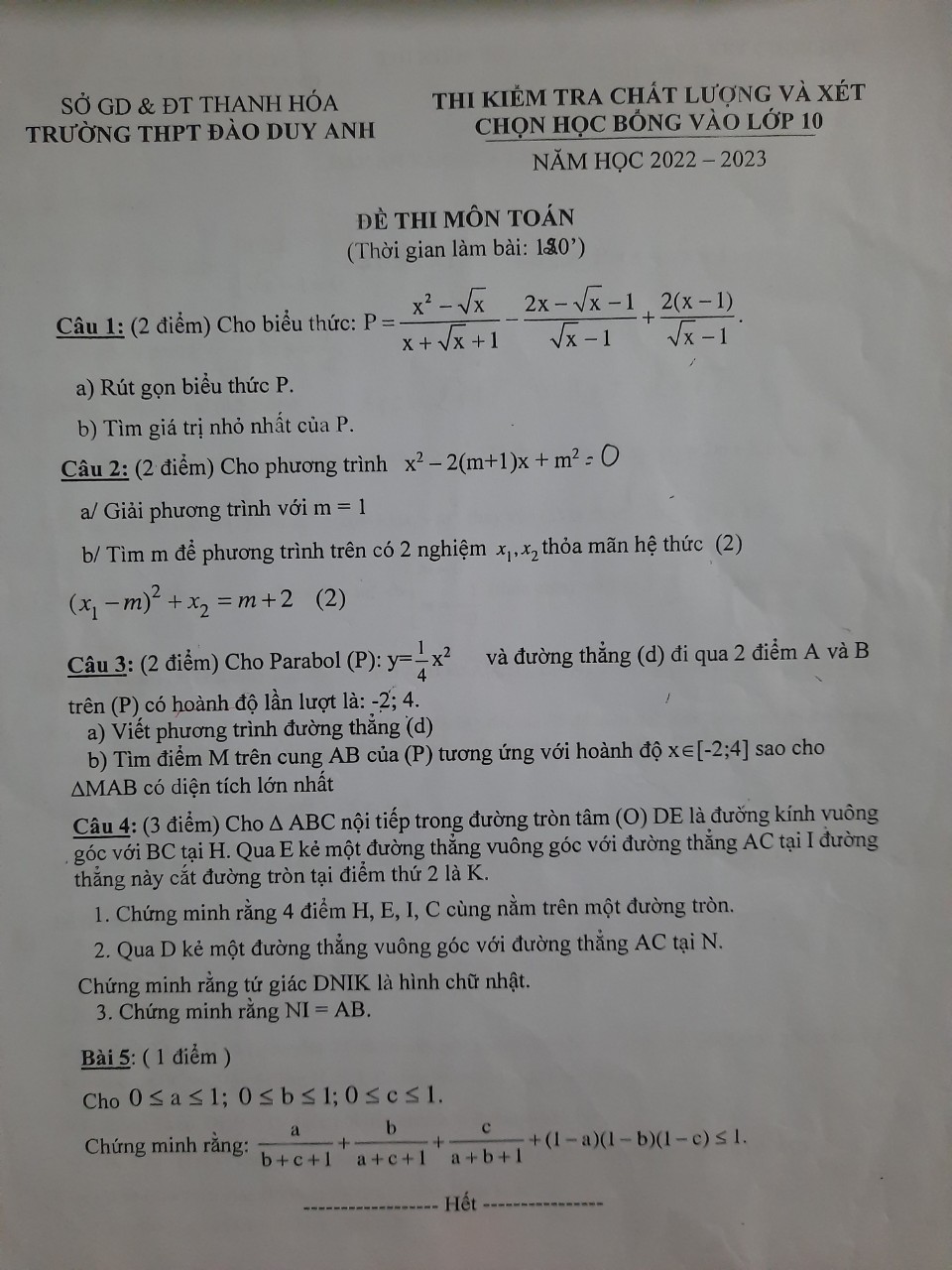 de thi thu vao 10 mon toan thanh hoa 8