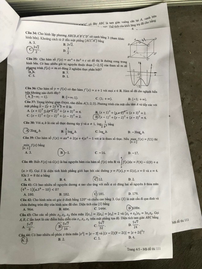 Đề thi tốt nghiệp THPT năm 2022 môn Toán và gợi ý giải đề
