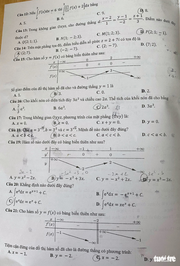 Đề thi toán kỳ thi tốt nghiệp THPT 2022 - Ảnh 5.