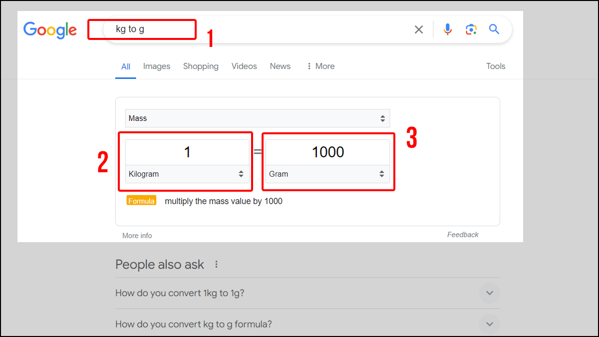 Quy đổi 1kg bằng bao nhiêu gam bằng công cụ chuyển đổi online