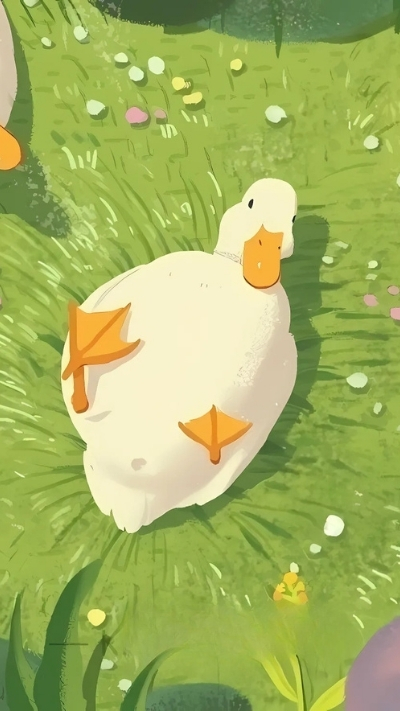 hình nền con vịt trắng cute