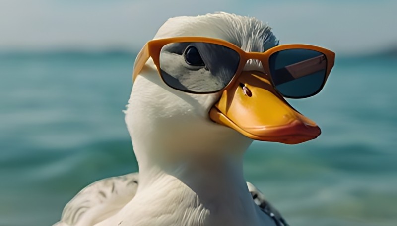 Hình nền vịt ngầu 4K cho desktop, gam màu đen-vàng nổi bật