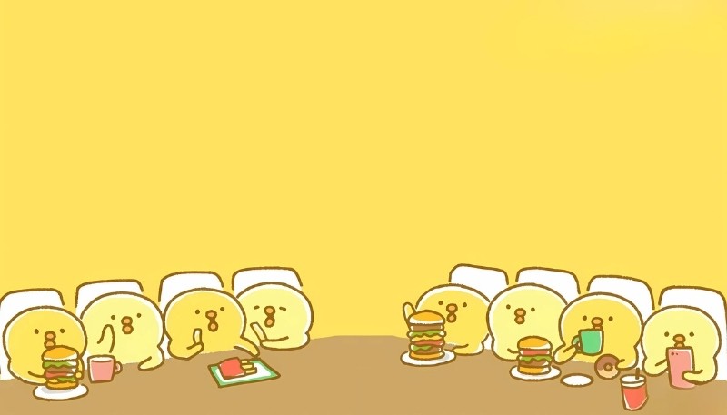 Hình nền vịt vàng 4K cho máy tính, nền sáng nhiều khoảng trống cho icon