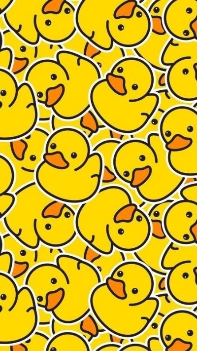 Hình nền vịt vàng cute cho điện thoại tỉ lệ dọc 9:16, màu sắc tươi sáng