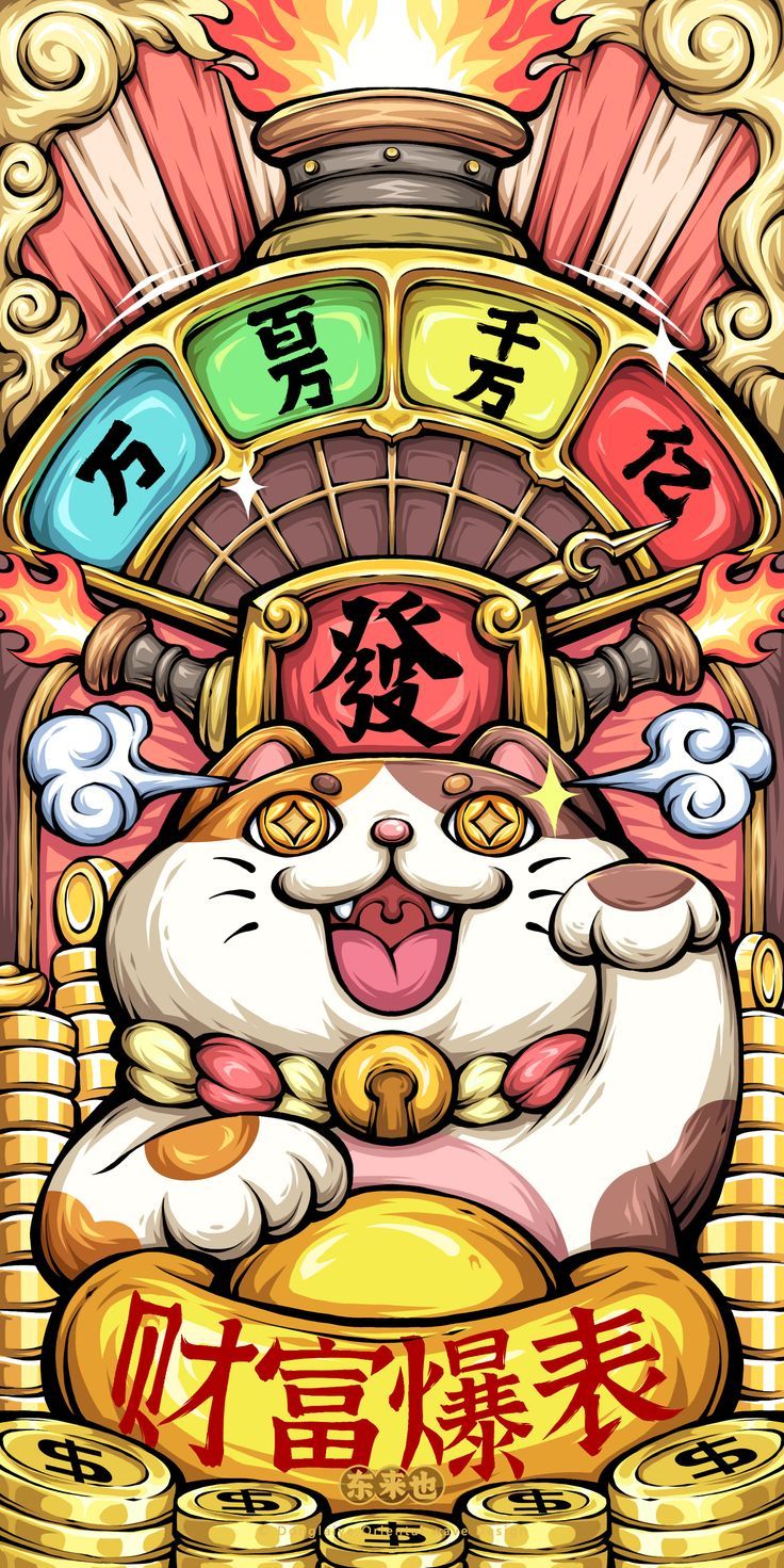 hình nền may mắn mèo thần tài