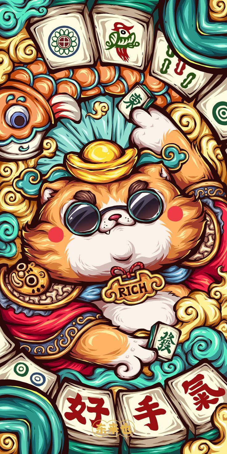 hình nền may mắn mèo thần tài