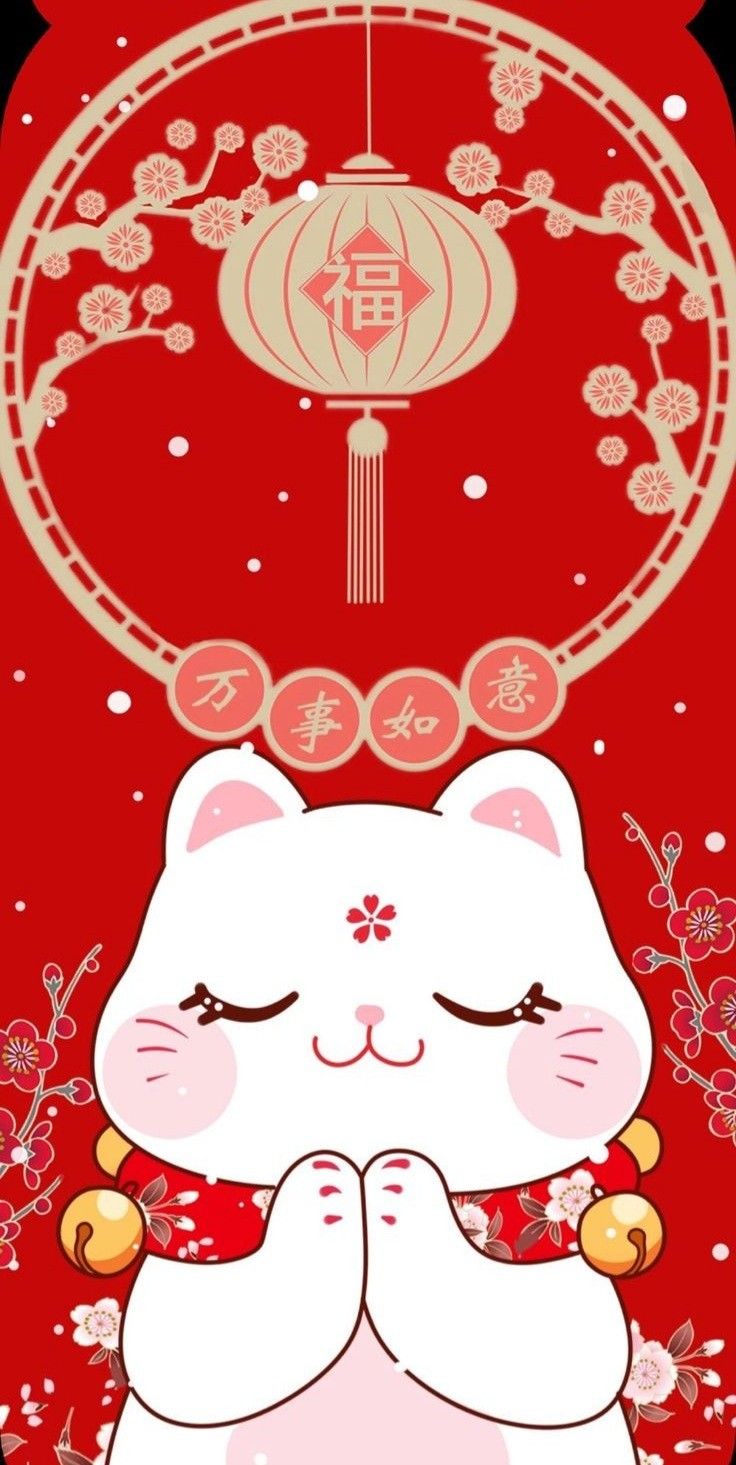 hình nền may mắn mèo thần tài